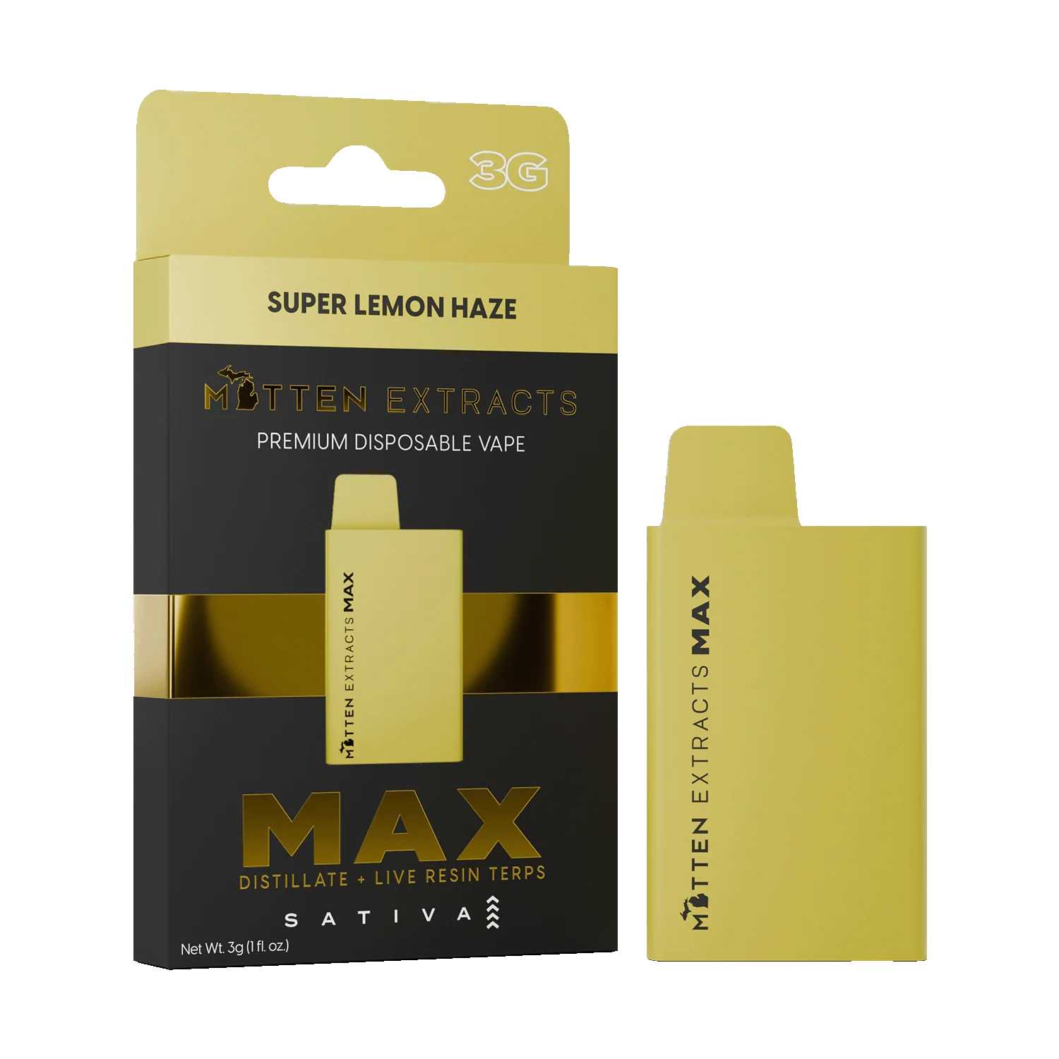 Super Lemon Haze MAX Disposable Vape - mitten extracts