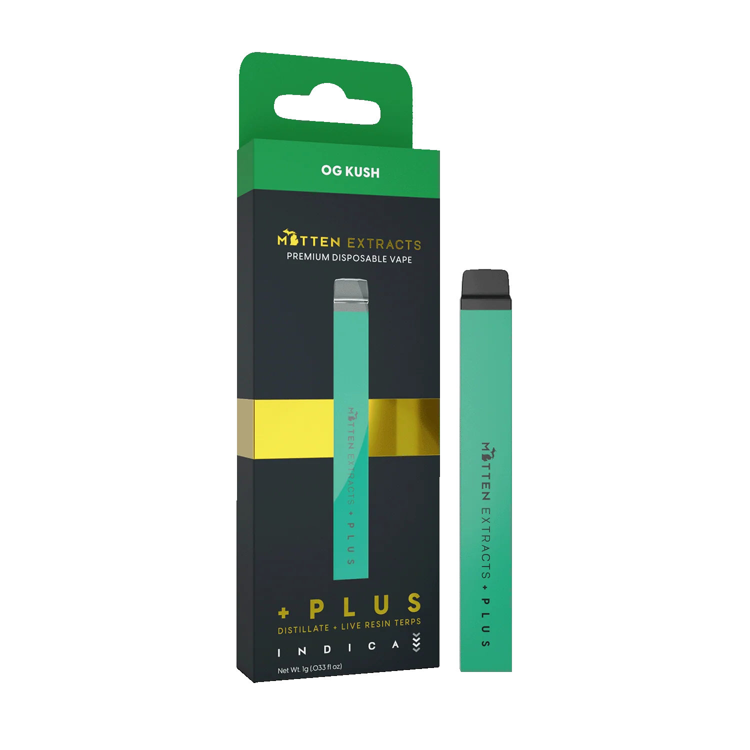 OG Kush +Plus Disposable Vape - mitten extracts