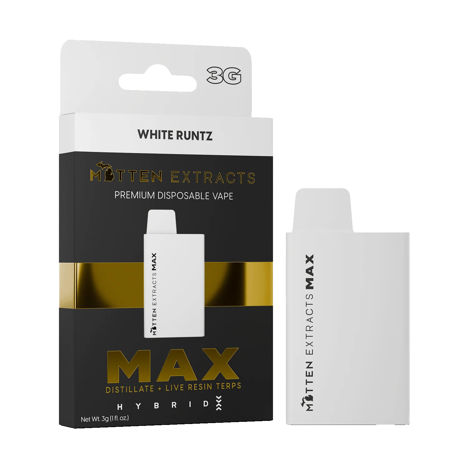 White Runtz MAX Disposable Vape - mitten extracts
