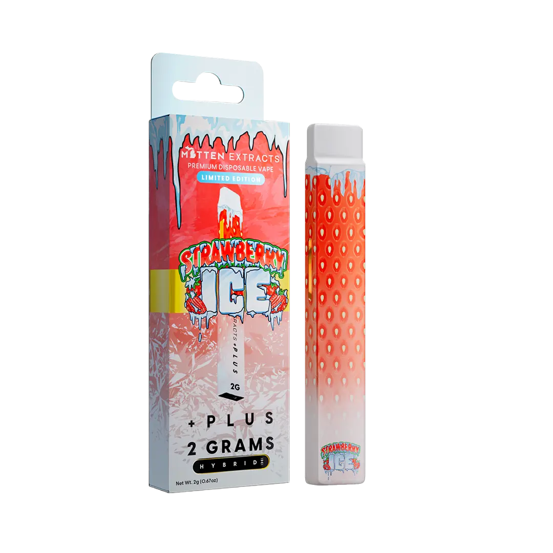 Strawberry Ice +Plus Disposable Vape 2g - mitten extracts