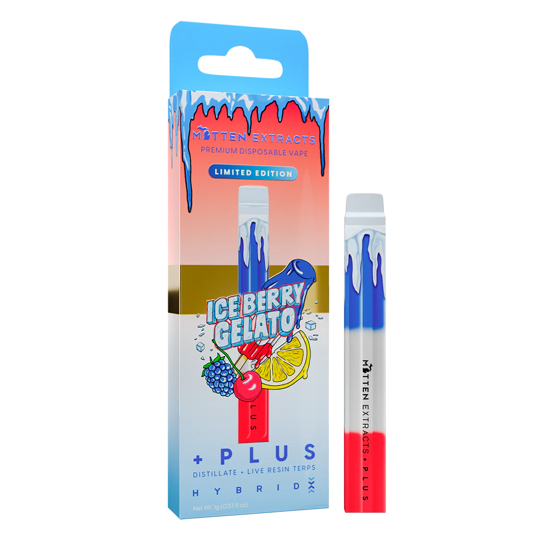 Ice Berry Gelato +Plus Disposable Vape 1g - mitten extracts